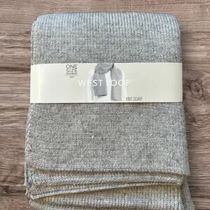 West Loop Women's Knit Scarf Gray One Size NWT